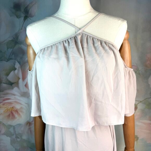 Show Me Your MuMu Show Me The Ring Beige Rebecca Ruffle Maxi Dress - Picture 2 of 5